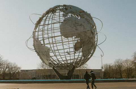 Discipleship Training School 4 Two Discipleship Training School Members Next To A Large Globe Traveling Abroad.